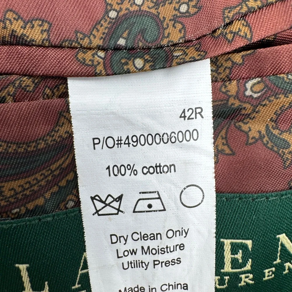 Lauren Ralph Lauren 42R Brown Corduroy Blazer Mens‎ Paisley Lined Sport Coat